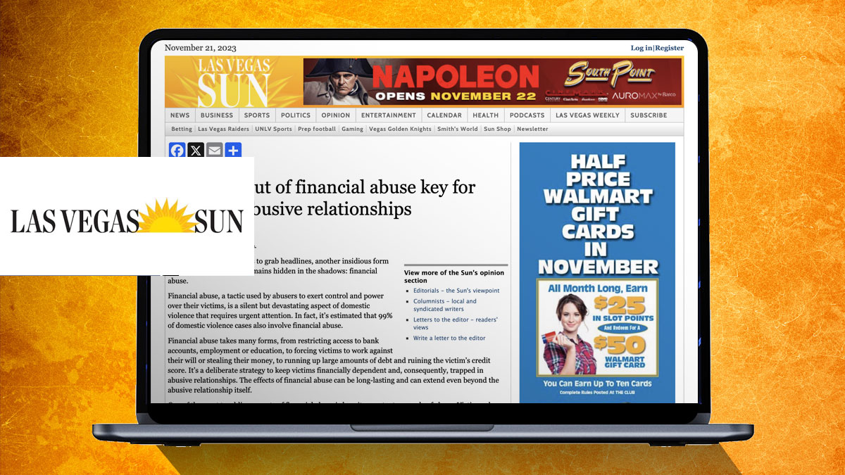 Las Vegas Sun Artículo sobre el abuso financiero por WealthWave Líder, Kim Scouller